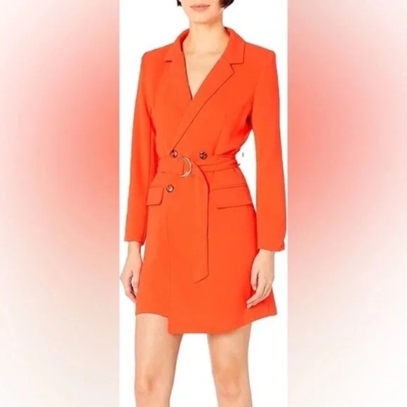 KENDALL + KYLIE | Belted Asymmetric Mini Blazer Dress 12/14 - Picture 1 of 12